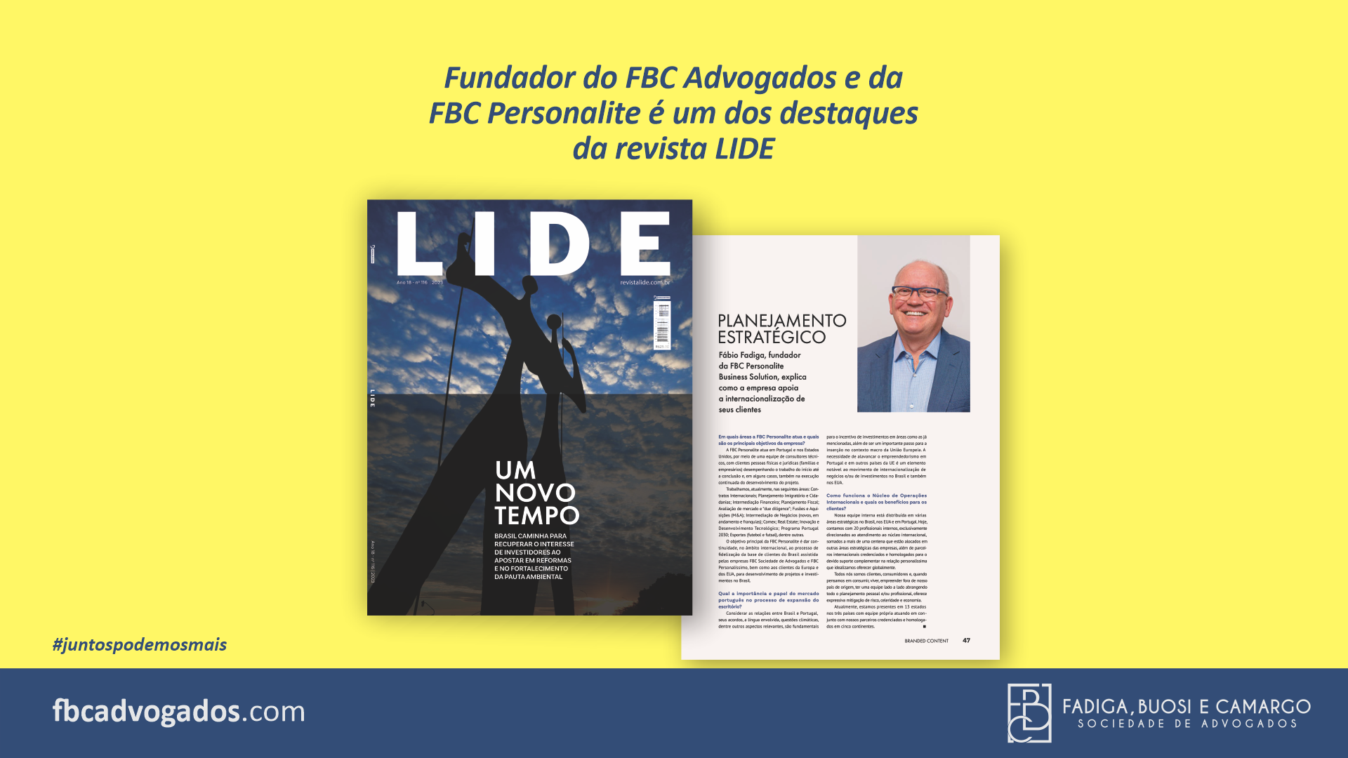 Fundador do FBC Advogados e da FBC Personalite é um dos destaques da revista LIDE